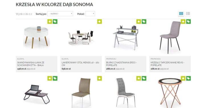 Krzesła drewniane dąb sonoma
